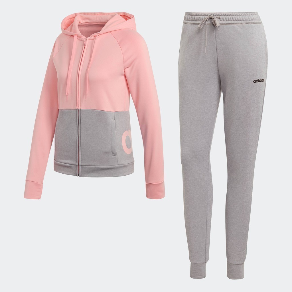 adidas Lifestyle Linear Hoodie French Terry Track Suit Women Pink FM6845