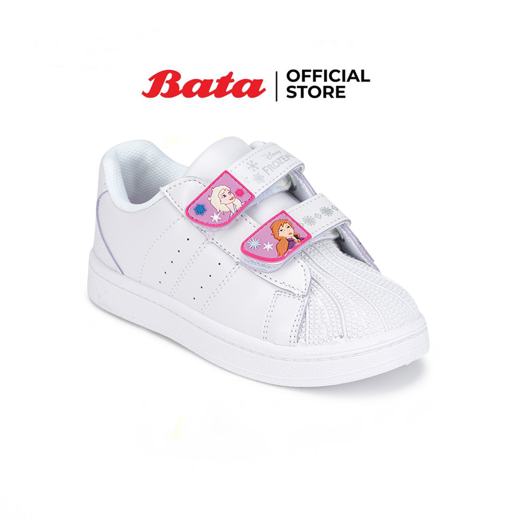 Bata บาจา รองเท้านักเรียนกีฬาพละ สปอร์ต ลายโฟเซ่น วัยอนุบาล สำหรับเด็กผู้หญิง สีขาว รหัส 3411199