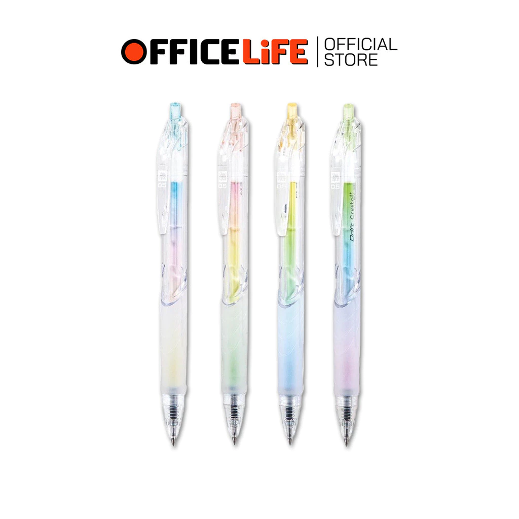 Elephant (ตราช้าง) ปากกาเจล ปากกา รุ่น Drift Crystal ขนาดหัว 0.5 มม. หมึกน้ำเงิน ( 1 ด้าม / คละสี )