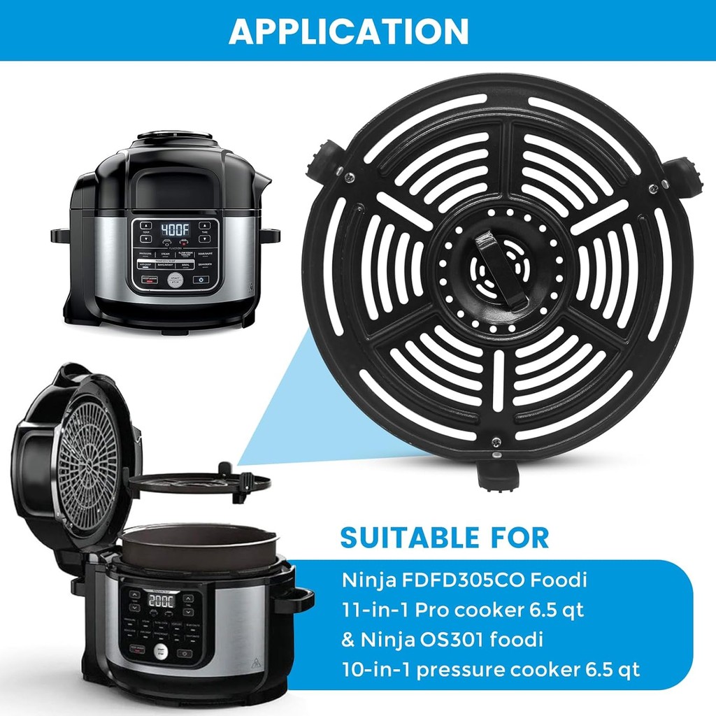 Air Fryer ย่างแผ่นสําหรับ Ninja FD302 6.5 Qt FD101 5 Qt FD401 8 Qt Air Fryer, 9.7 Air Fryer Grill Pa