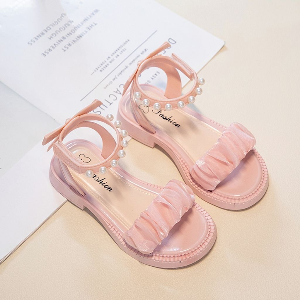 BLESSU รองเท้าแตะ เปิดนิ้วเท้า ประดับไข่มุก แฟชั่นฤดูร้อน สไตล์เจ้าหญิง สําหรับเด็กผู้หญิง - รูปที่ 3