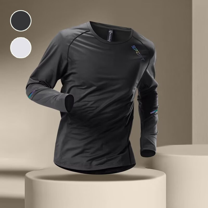 เสื้อยืดแขนยาวแห้งเร็วสําหรับผู้ชาย 2025 วิ่งออกกําลังกายการฝึกอบรมด้านบนระบายอากาศหลวมพอดีชุดกีฬากลางแจ้งเดินป่า