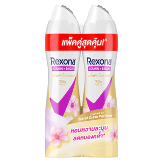 Rexona เรโซนา สเปร์ย วิตามิน + ไบรท์ ซากุระ ลูมินัส แอนติเพอสไปแรนท์ 135 มล. แพ็คคู่