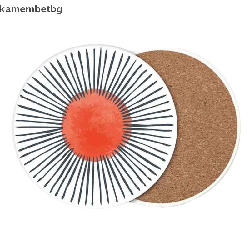 Kamembetbg 6 ชิ้น/เซ็ต Coasters ทนความร้อนลื่นเครื่องดื่ม Cafe ตกแต่ง 2D FLat Coasters Anti-scalding