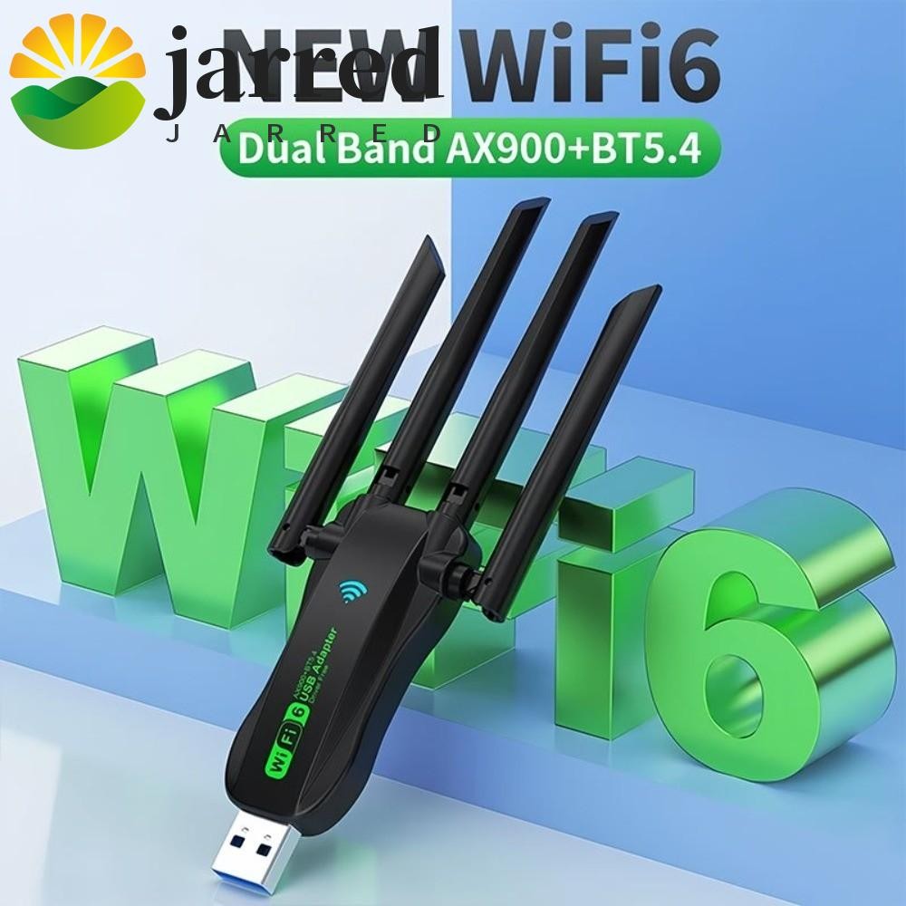 JARRED อะแดปเตอร์ USB WiFi6 Dual Band, AX900 Bluetooth 5.4 900Mbps WiFi Dongle, Plug Play 4 เสาอากาศ