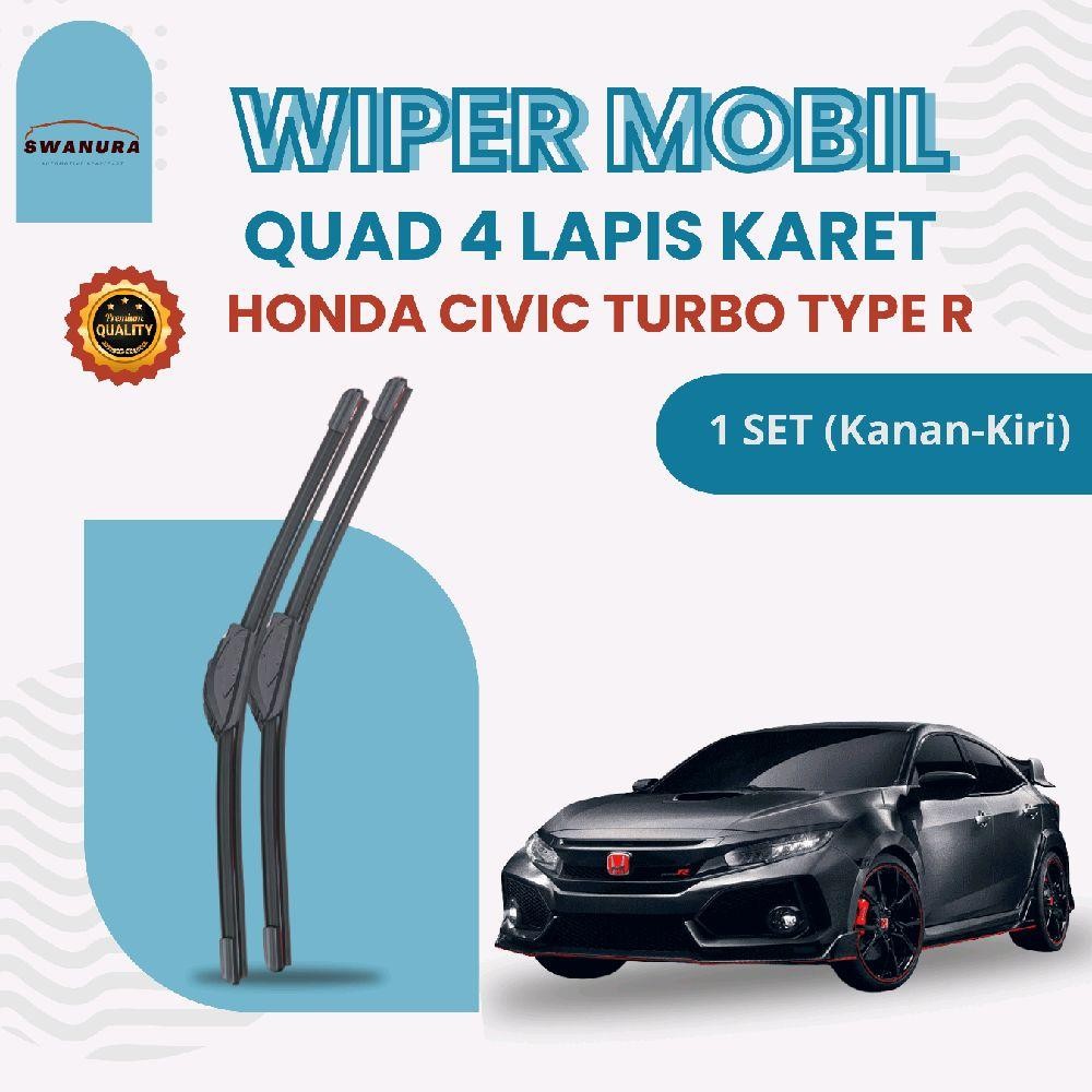 ที่ปัดน้ําฝน Quad ยาง 4 ชั้นสําหรับ Honda Civic Turbo Type R Banana รุ่น 1 ชุดขวาและซ้ายแบบนุ่ม