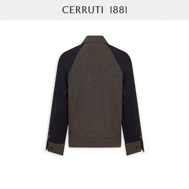 CERRUTI 1881 เสื้อแจ็คเก็ตสั้นลายทางแฟชั่นลําลองสําหรับบุรุษ C3950EO041