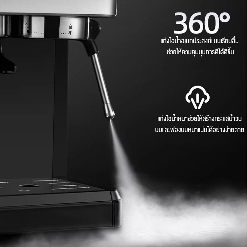 รับประกัน 1 ปี เครื่องชงกาแฟ แบบบดในเครื่องเดียว 20bar 1800ML  แบบหน้าจอสัมผัส เครื่องชงกาแฟสด เครื่องชงกาแฟอัตโนมัติ thumbnail 7
