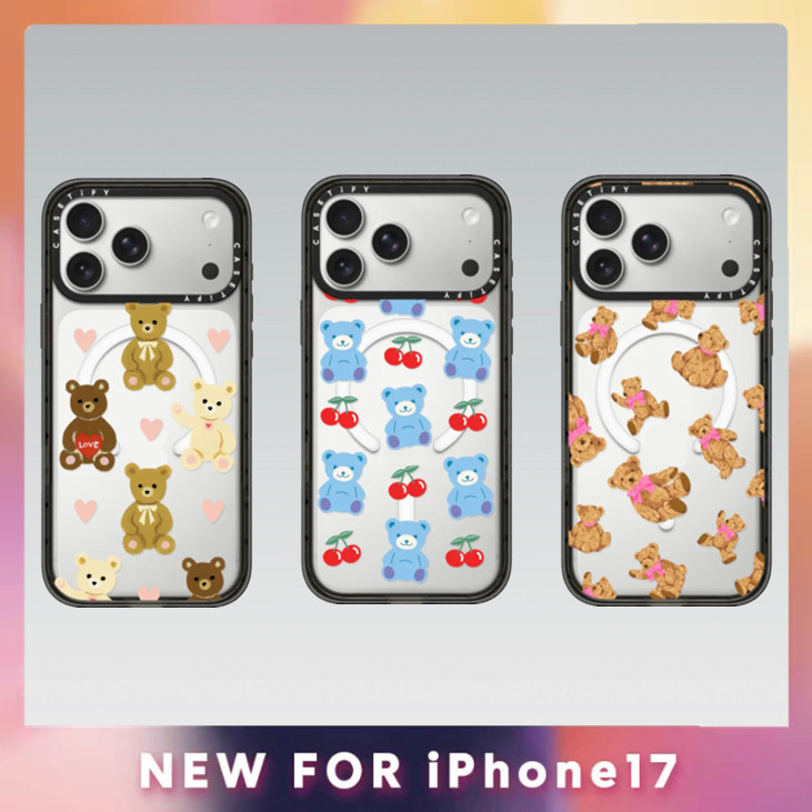 CASETY Beary หวานเคสแม่เหล็กสําหรับiPhone 17 17Pro Air 16 15 14 13 Plus Pro Max Hardอะคริลิคใสปกหลัง