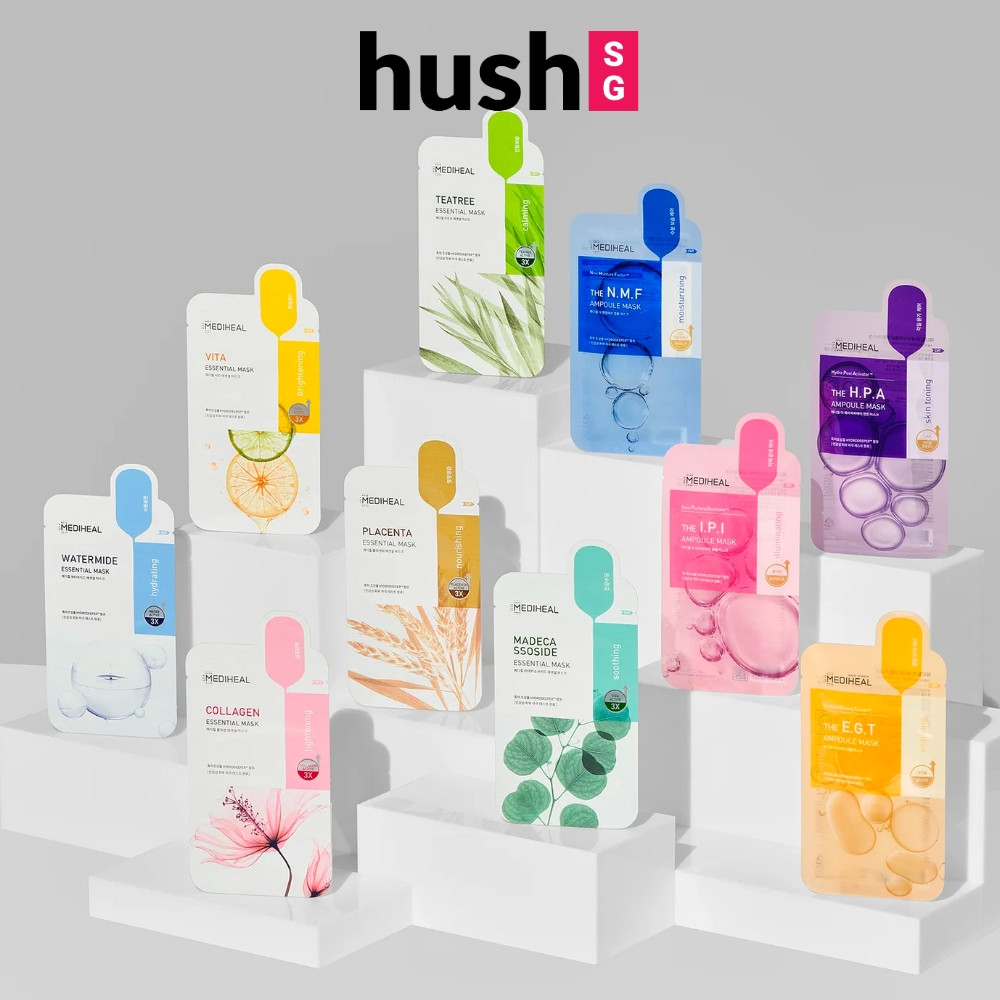 Mediheal Masks Collection - กล่อง 10/11 ชิ้น - คอลลาเจน/ทีทรี/วอเตอร์ไมด์/NMF/Vita Essential/Ampoule