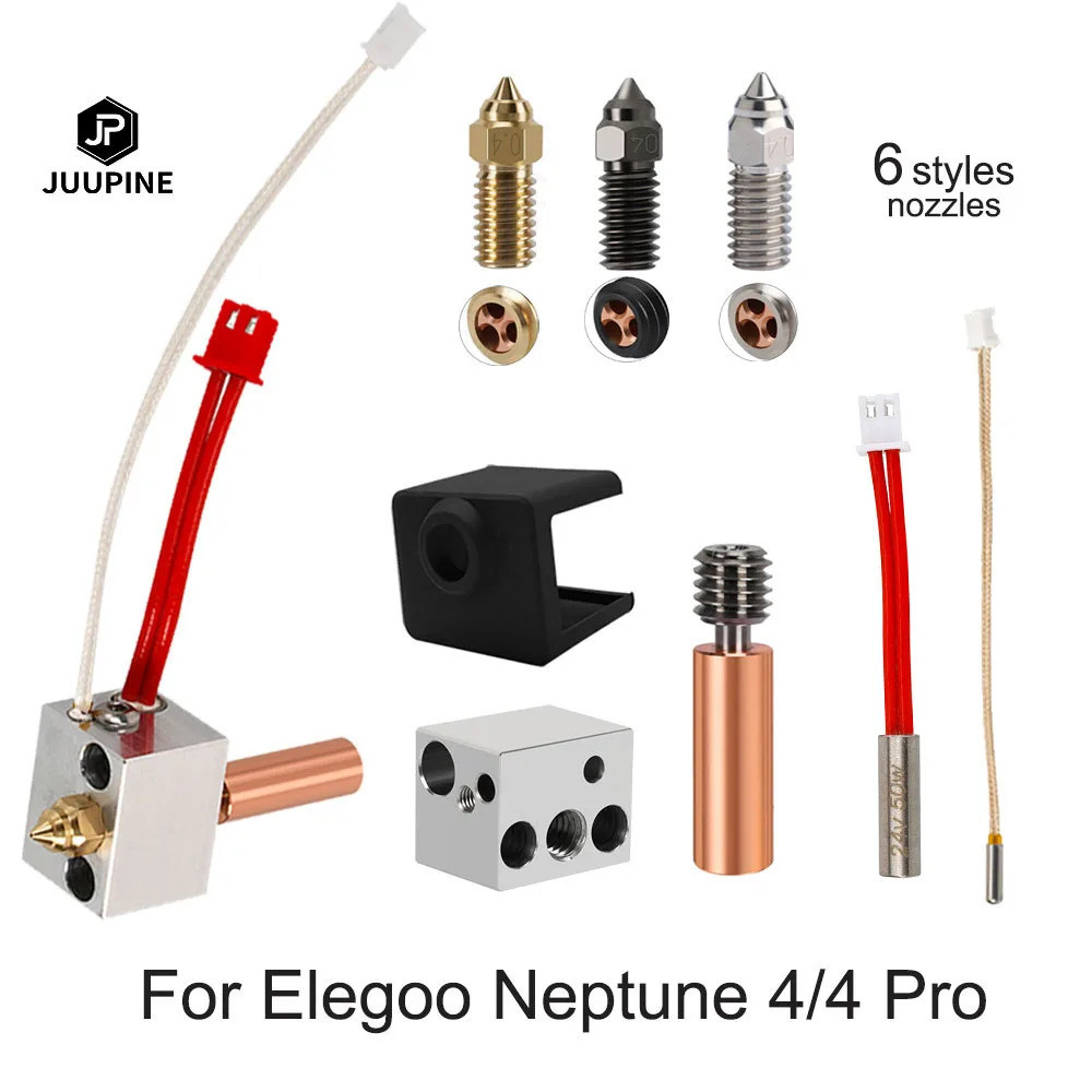 สําหรับ Elegoo Neptune 4 Hotend 24v 50w Elegoo Neptune 4 Pro Hotend อัพเกรด Heater Block หัวฉีดทองเห