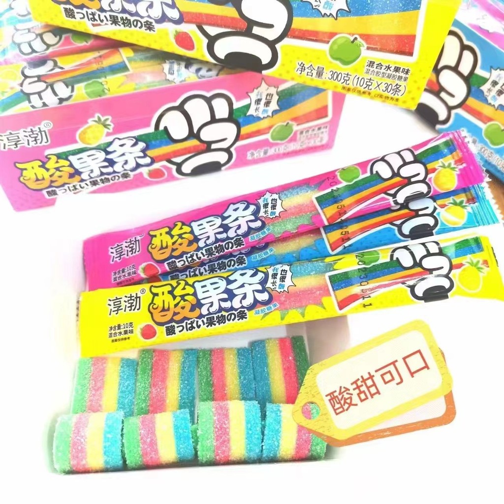 สินค้าใหม่ พร้อมส่ง Chunbo Sour Fruit Bars Skittles Sweet Sour รสผลไม้รวม ขนมกัมมี่มูลค่าสูง 10g2025