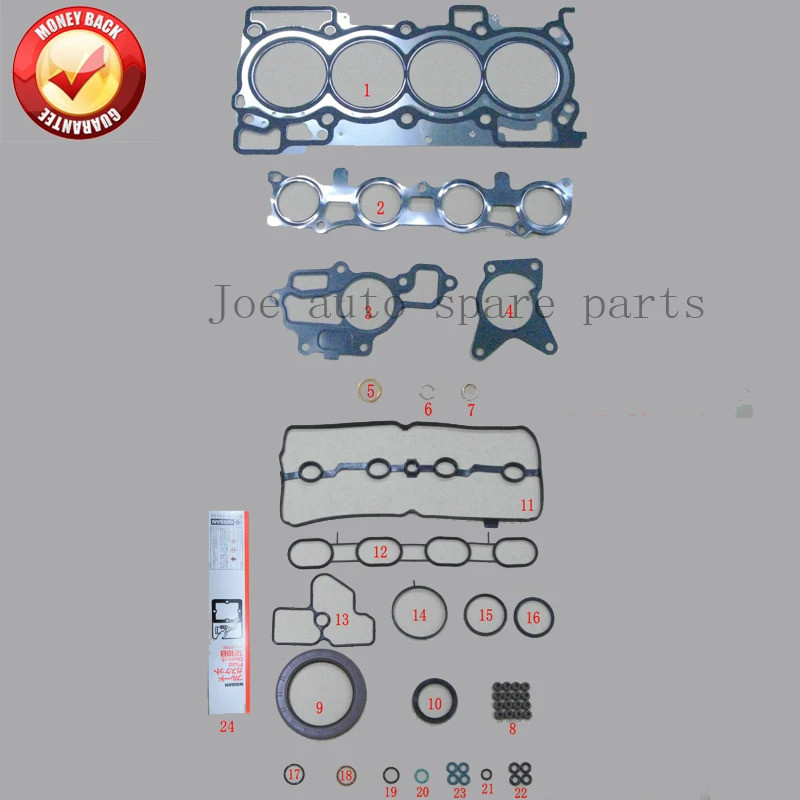 Cicishops MR18DE MR20DE M4R เครื่องยนต์ปะเก็นครบชุดชุดสําหรับ Nissan Livina/Sentra/Tiida/X-Trail/Dua