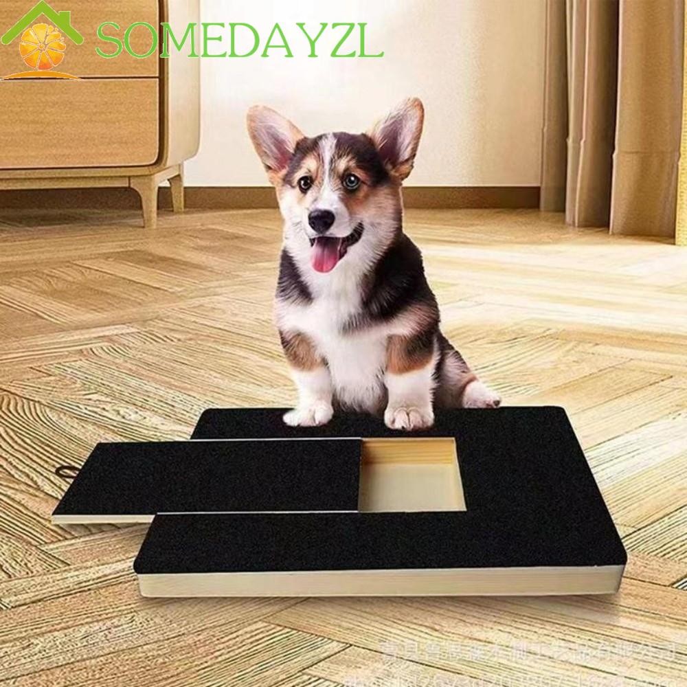 SOMEDAYZL กระดานตะไบเล็บสุนัข, ไม้ Non-shedding Dog Scratching Board, Play Grab Board Snack Box กระดาษทราย Pull-Out Pet Scratching Board Paw Care
