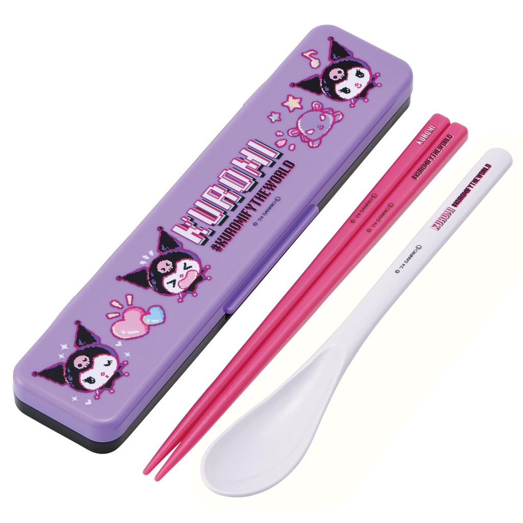 Skater Chopsticks Spoon Combo Set 18cm Antibacterial Processing Bento for Adults with Silicone Cushi