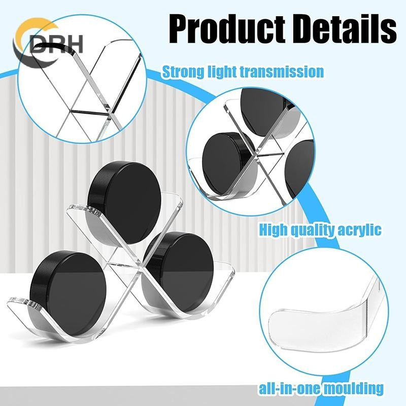 Newwellknownepic Hockey Puck Display Case อะคริลิค Triple Hockey Puck ขาตั้งจอแสดงผลกีฬาสําหรับ 3 Pu