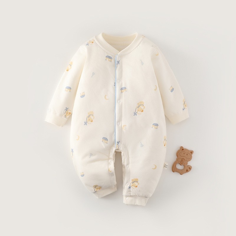 婴儿衣服宝宝秋冬款克夹棉新生儿a类连体衣婴幼儿薄棉爬服保暖Baby clothes baby autumn and winter gram quilted newborn20250919
