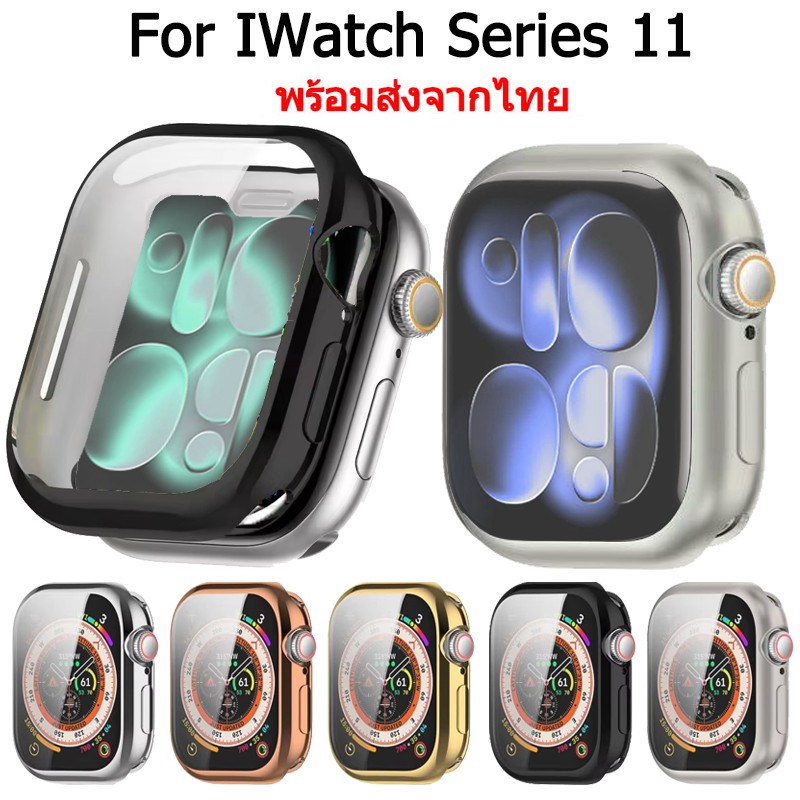 TPU Plating Case For IWatch Series 11 46mm 42mm Strap Full Bumper Protective Cover Screen Protector