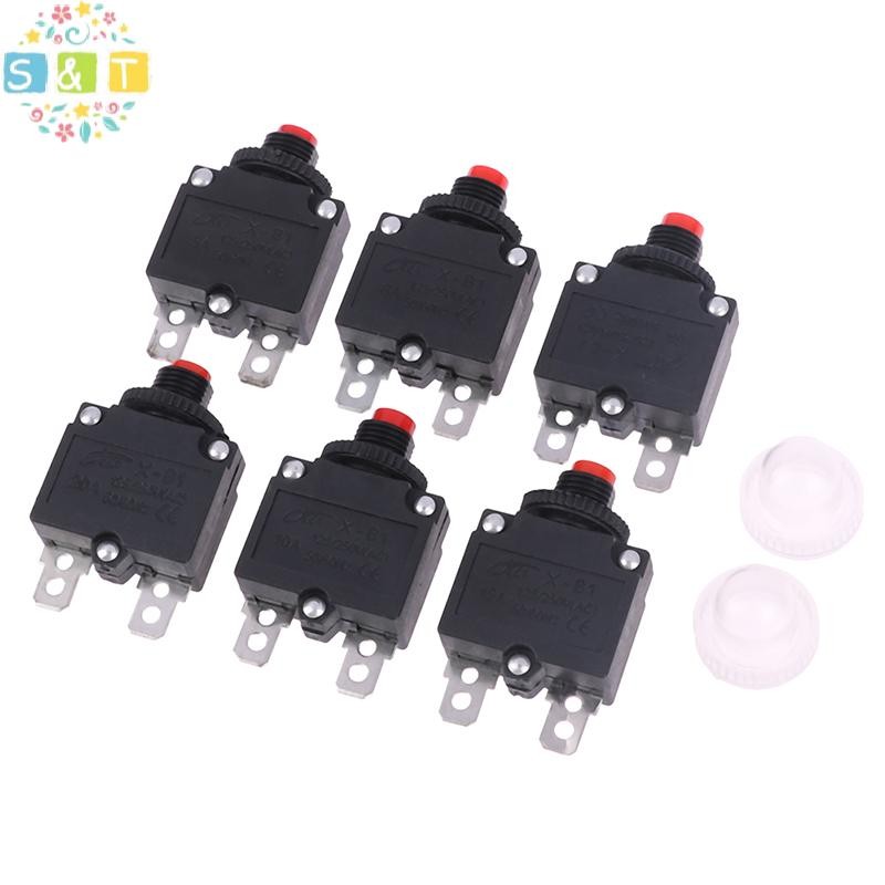 [S&T] Thermal Switch Circuit Breaker Overload Protector 5A 6A 8A 10A 15A 20A Overload Switch Protect