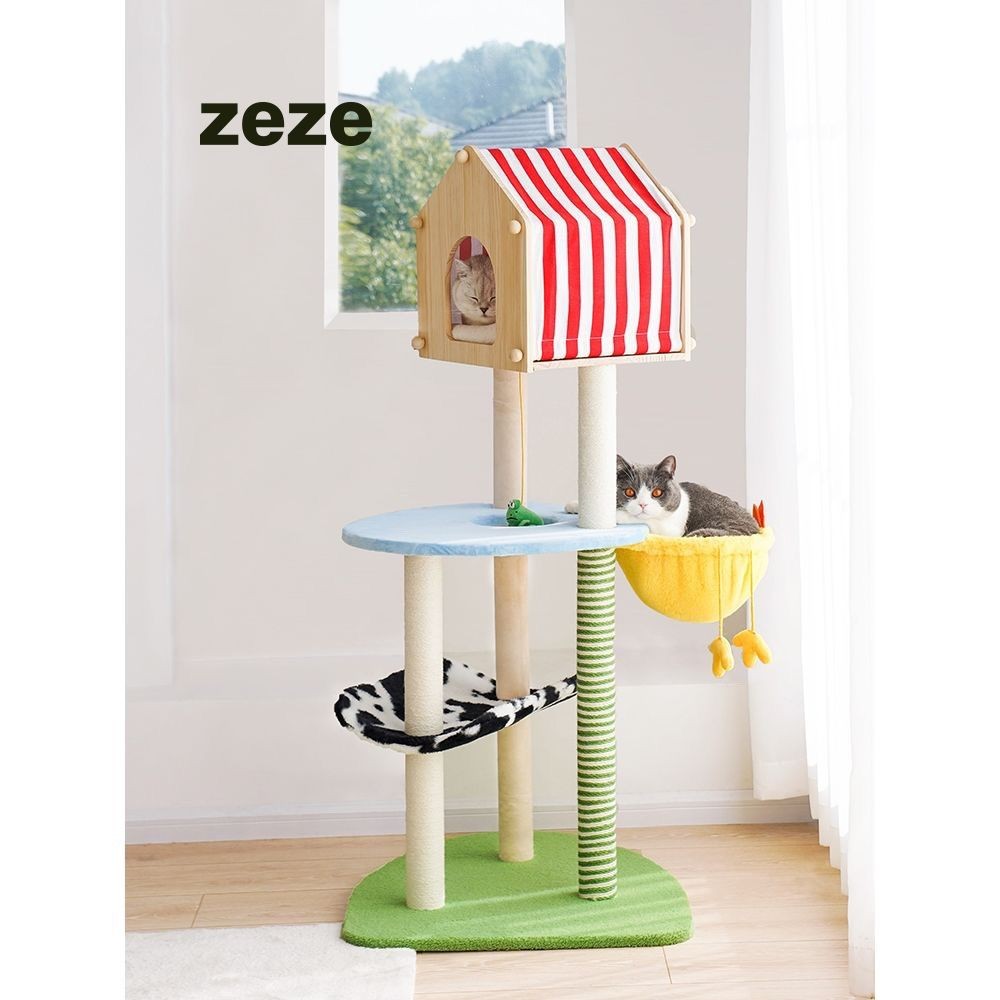 Zeze Farm Cat Climbing Frame Cat Litter Cat Tree Integrated Large Cat Frame Not Occupy Four Seasons 