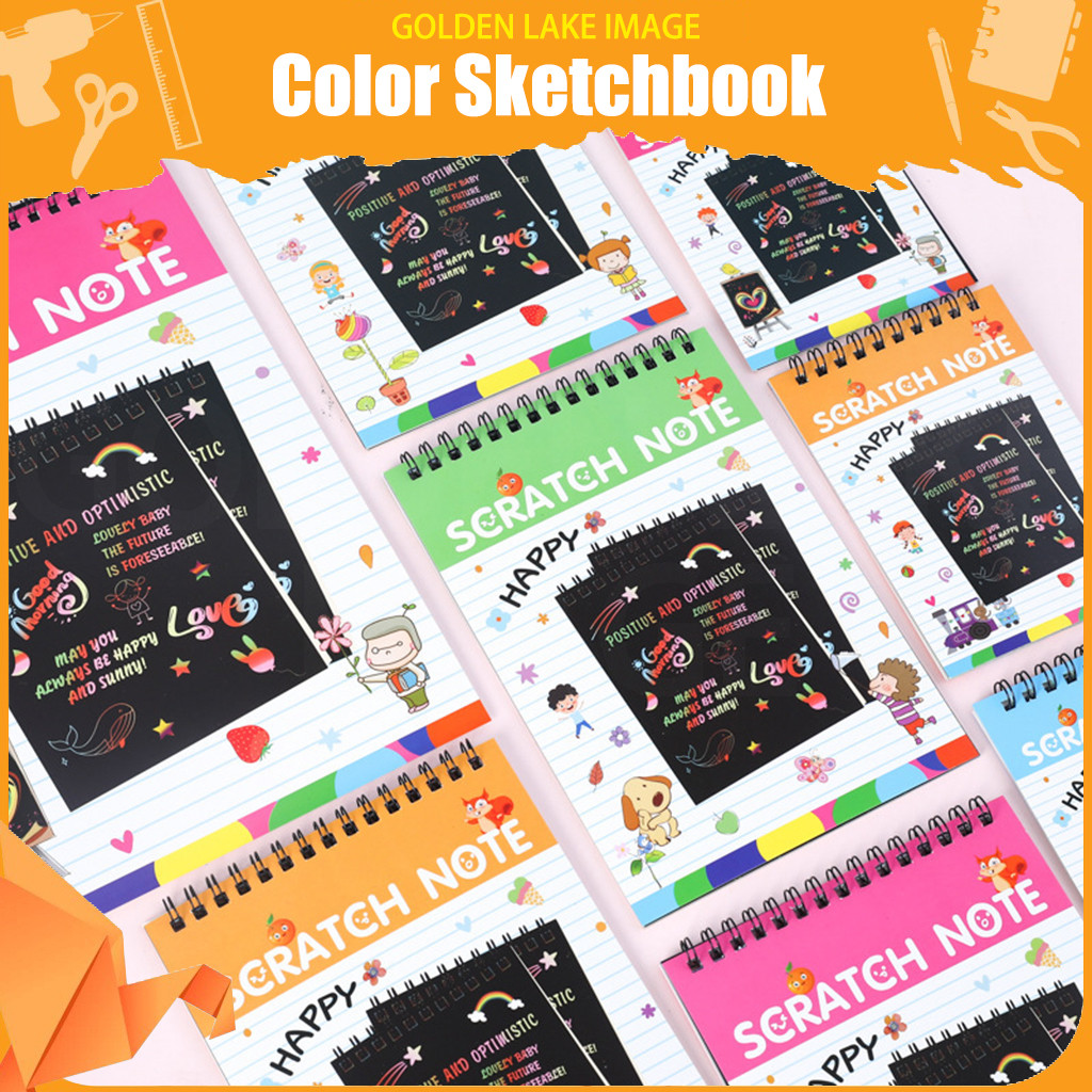 Colorful Scratching Art Book Scratch Note DIY Drawing Book กิจกรรมสนุก