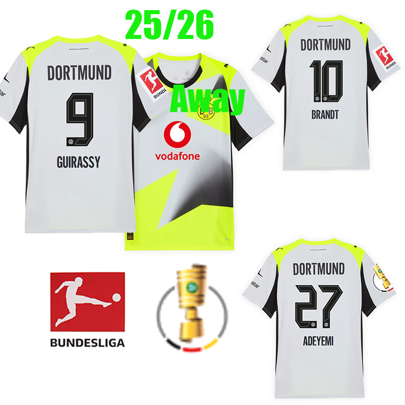 25/26 Guirassy ฟุตบอล clothe 25/26 DOrTmuNDs Away Jersey N.Schlotterbeck Brandt Adeyemi F.Nmecha Yan