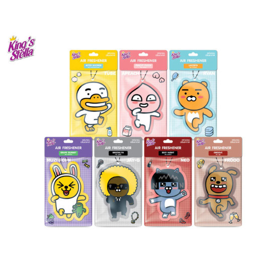 King Stella x KAKAO FRIENDS แผ่นหอมปรับอากาศ แผ่นน้ำหอม แขวนรถยนต์ ห้องน้ำ ด้วยหัวน้ำหอมฝรั่งเศส หอมยาวนาน 30 วัน