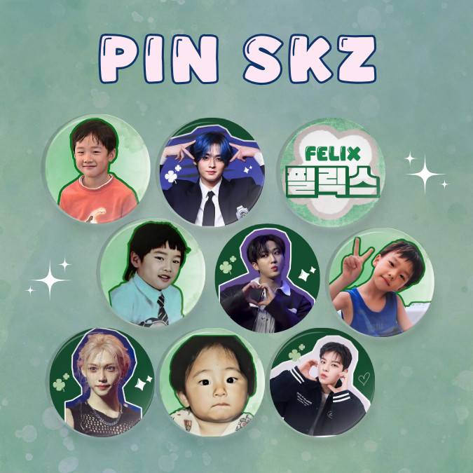 [SKZ BATTERY] - ป้าย SKZ ขนาด 3.2cm มีขอ - maq.store