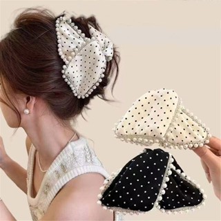 หรูหราลายจุดมุกกรงเล็บผมสามเหลี่ยมสไตล์ผู้หญิงด้านหลังหัวบุญ…