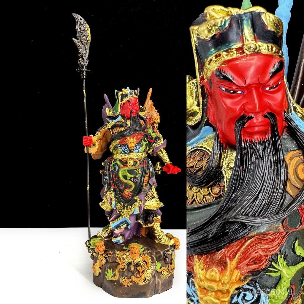 เทพเจ้าแห่งความมั่งคั่งบูชา Guan Yu Kowloon Guan Gong รูปปั้นสํานักงานบริษัทห้องนั่งเล่นเงิน Sekijie