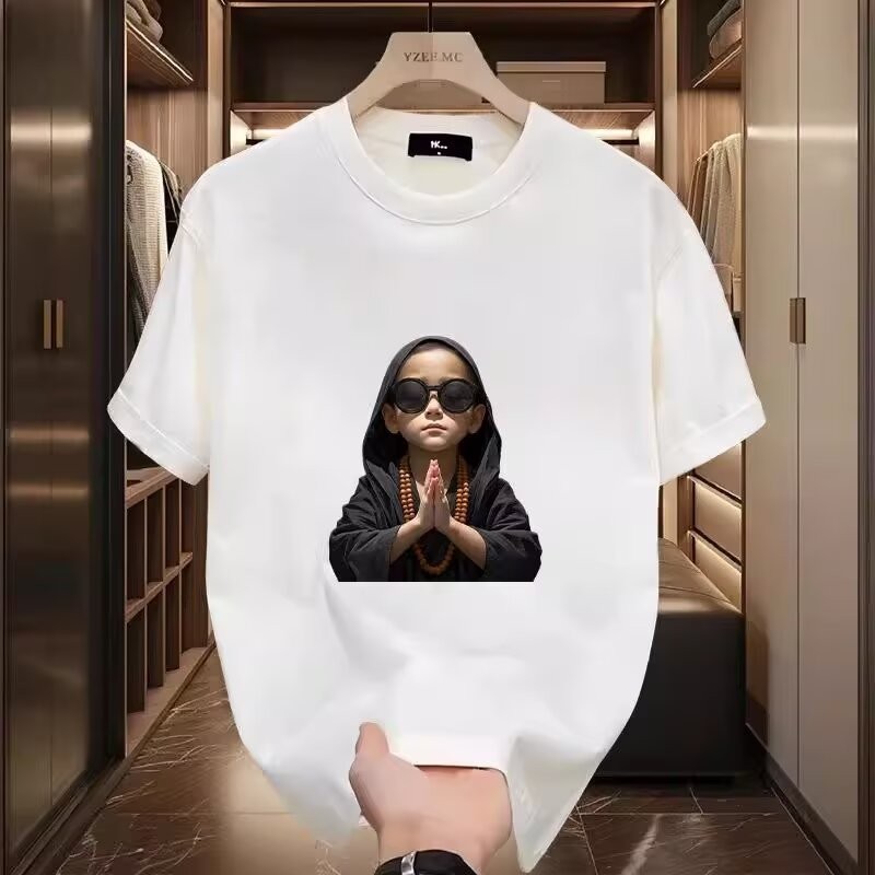 2025 NEW 2025 European and American High-End Trendy Brand Men's Short Sleeve T-Shirt Cool and Handso