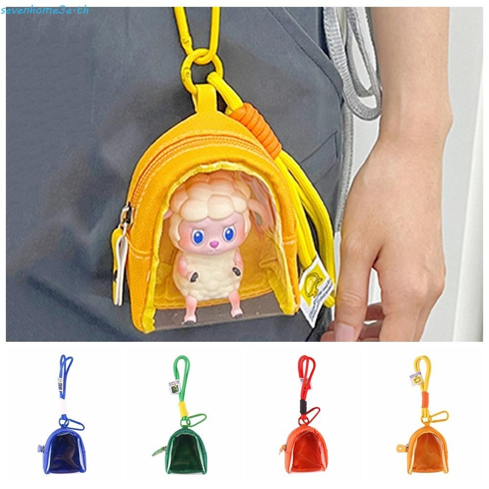 Sevenhome3e Labubu กระเป๋าตุ๊กตากลางแจ้ง,พร้อมพวงกุญแจ Hatsune Miku Labubu ตุ๊กตากระเป๋า, อะนิเมะป้ายกระเป๋าใส PVC Labubu ตุ๊กตากระเป๋าหูฟัง