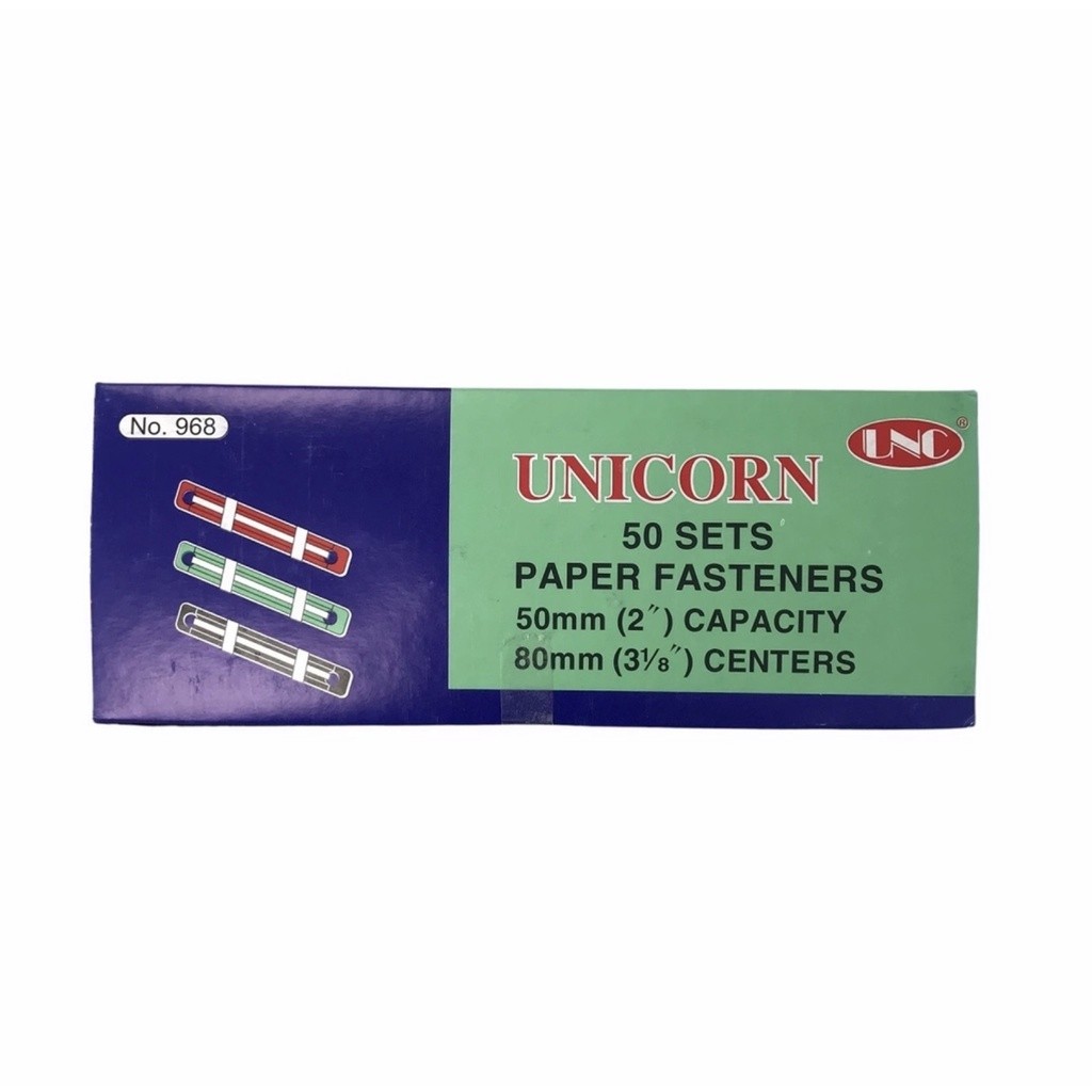 UNC COLOR พลาสติก ACCOR กระดาษ BRACE No.968 (กล่อง 50 ชิ้น)