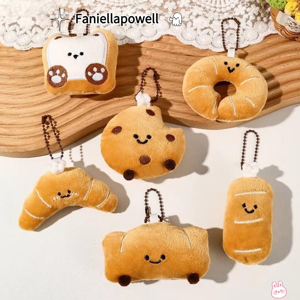 FANIELLAPOWELL จี้พวงกุญแจ,ตุ๊กตาขนมปังน้อยตุ๊กตากระเป๋าจี้,การ์ตูนสร้างสรรค์พวงกุญแจสาวกระเป๋าเป้สะพายหลังอุปกรณ์เสริม