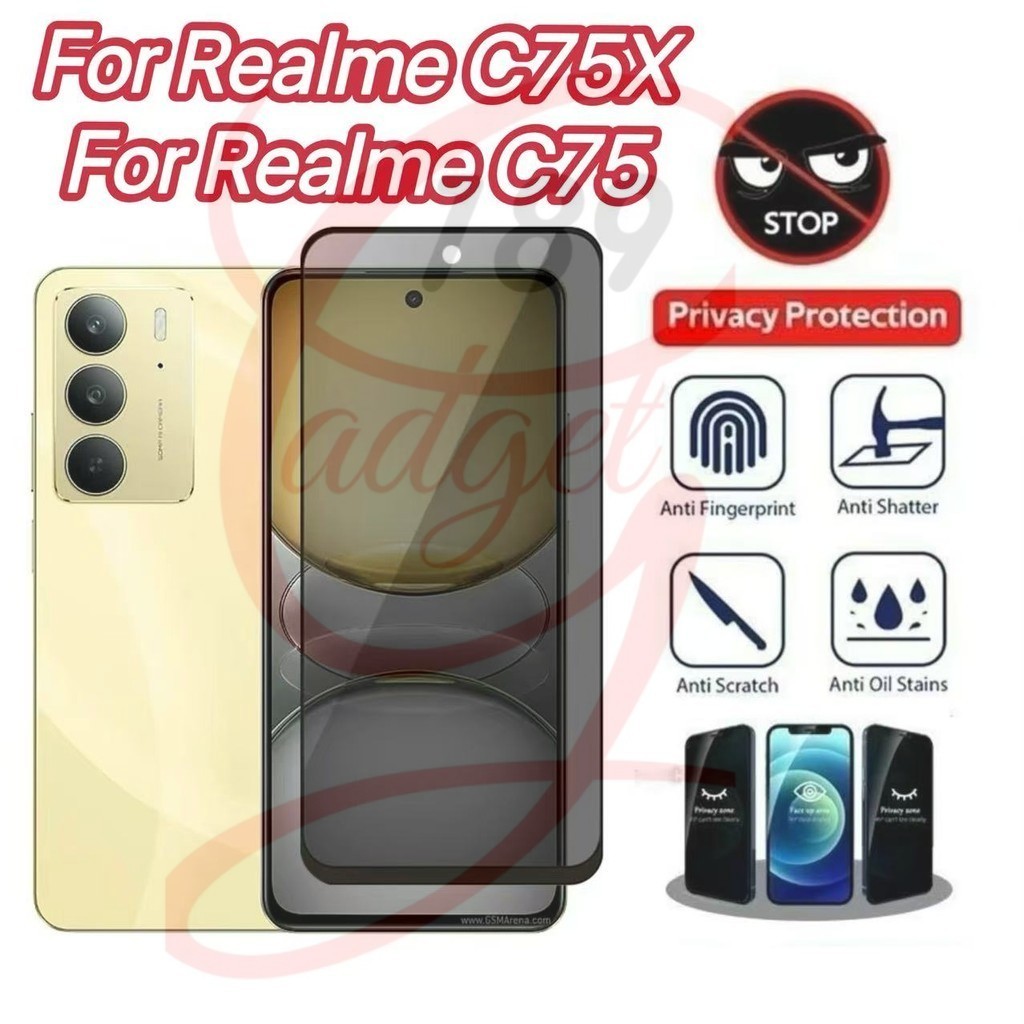 ฟิล์มกันเสือก ฟิล์มกันรอยกระจกนิรภัย สำหรับ Realme C75X /C75x/C75 /Realme14X/14x การแอบดู การแอบมอง