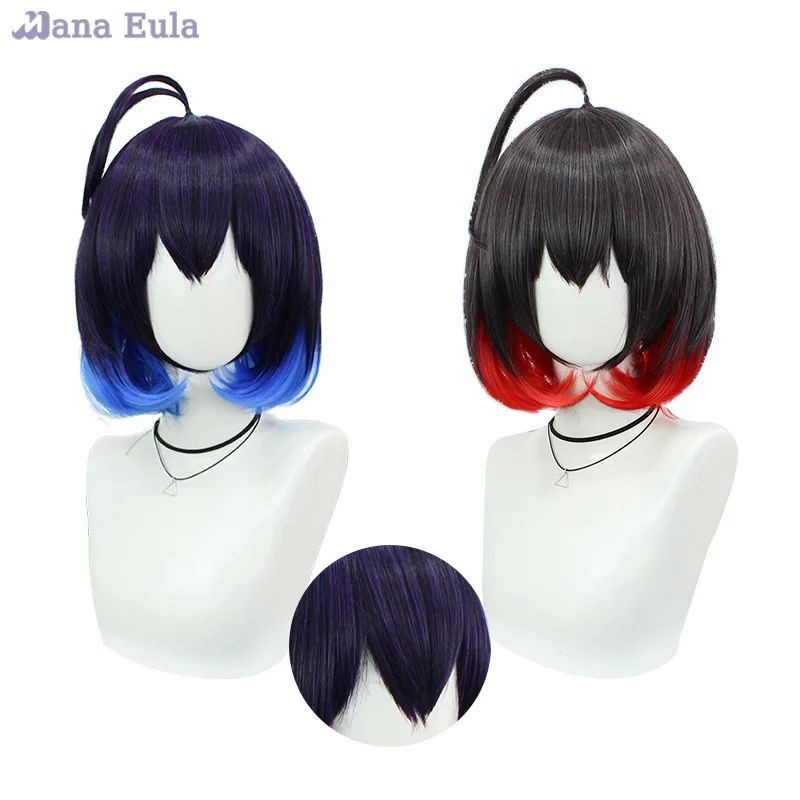 Stygian Nymph วิกผมเกมผลกระทบ Honkai 3 คอสเพลย์วิกผมสังเคราะห์ผม Gradient 30 ซม.Dark Nymph คอสเพลย์ว