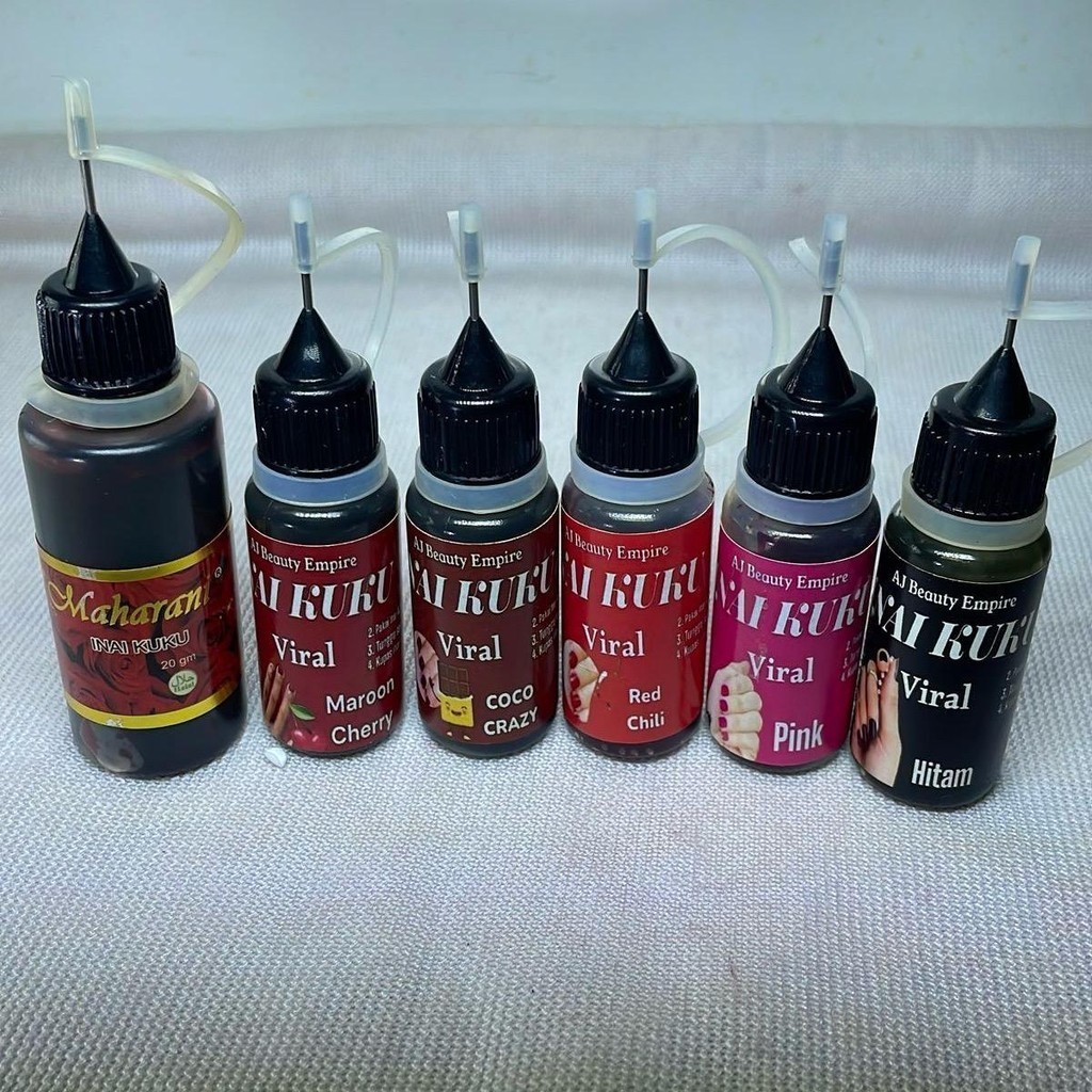 HALAL Nail Viral Henna Variations ยาวนาน Wudhu และสวดมนต์ HALAL Black Pink Red Polish