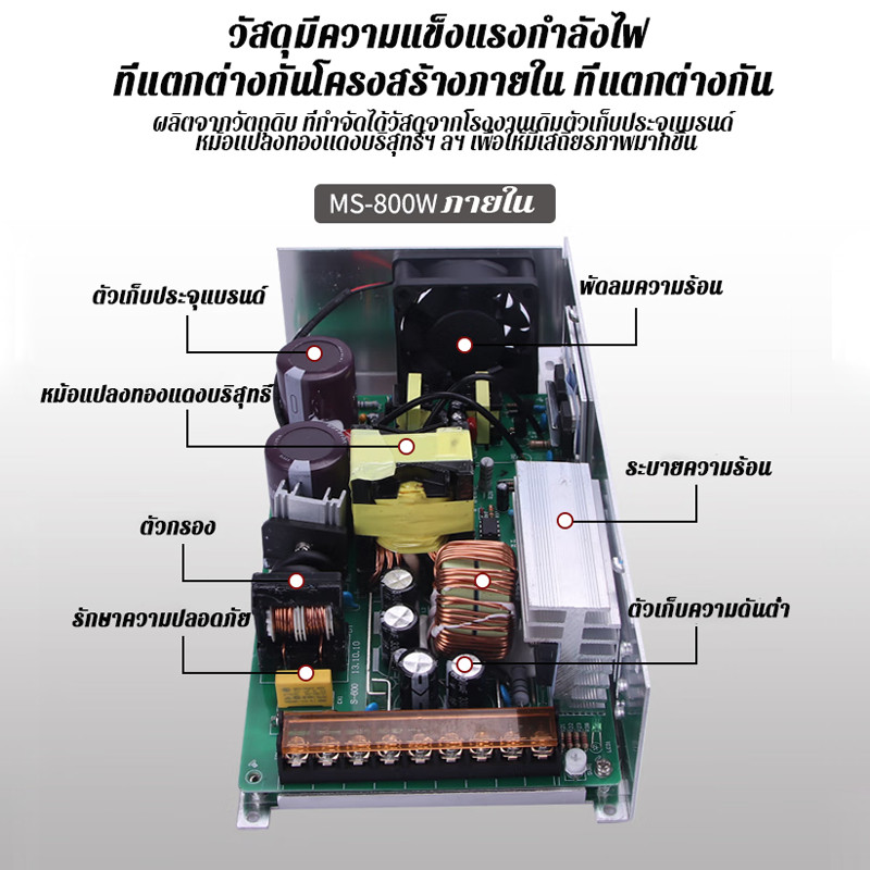 Switching Power Supply 1500W-12V 24V 36V 48V DC สวิตช์จ่ายไฟ  ปรับแรงดันได้ ใช้กับเครื่องเสียง - รูปที่ 5
