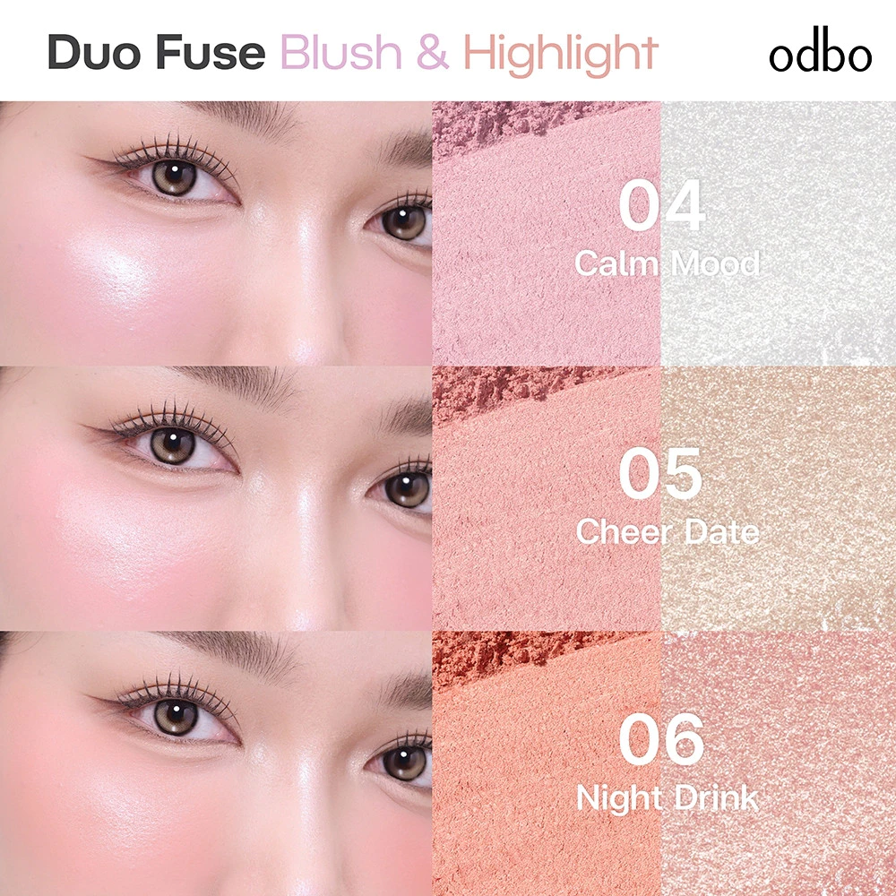 ODBO OD1333 Duo Fuse Blush & Highlight บลัชโกลว์+ไฮไลท์ 2in1 thumbnail 8