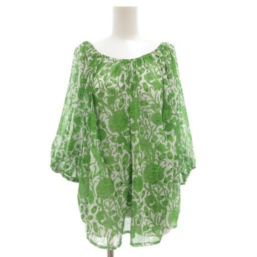 green Tops white botanical Direct from Japan Secondhand