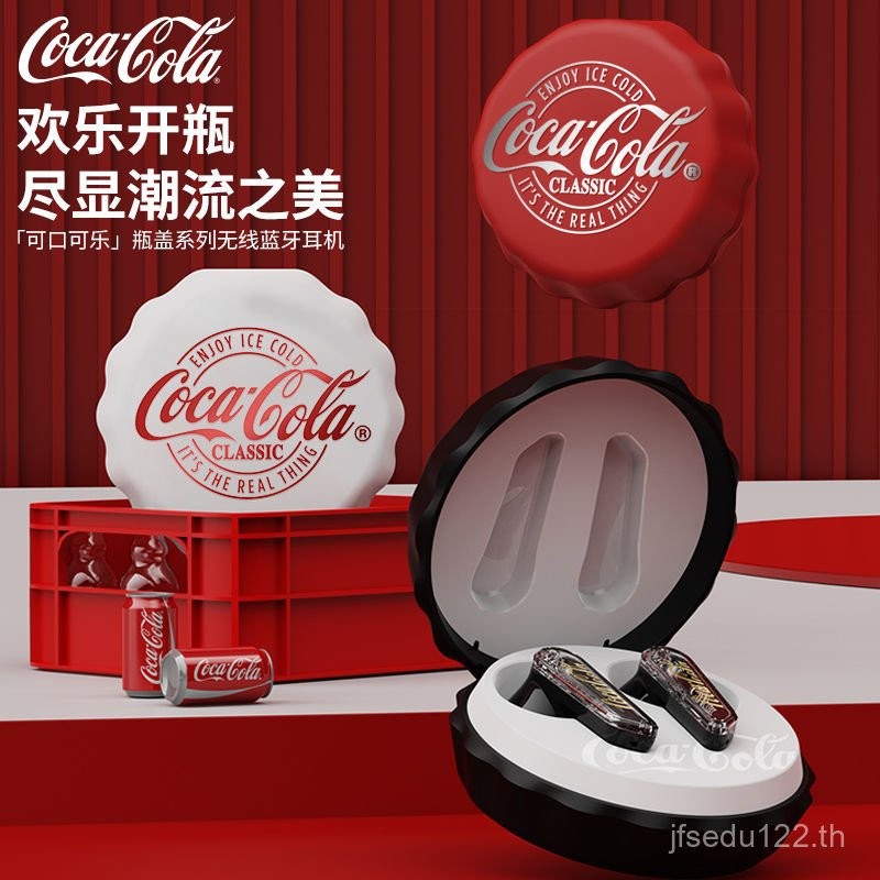 ชุดหูฟังบลูทูธ T13 ผู้ชายผู้หญิง Coca-Cola Coca-Cola สบายนักเรียนชนิดใส่ในหูครึ่งฝาขวดออกแบบกีฬา