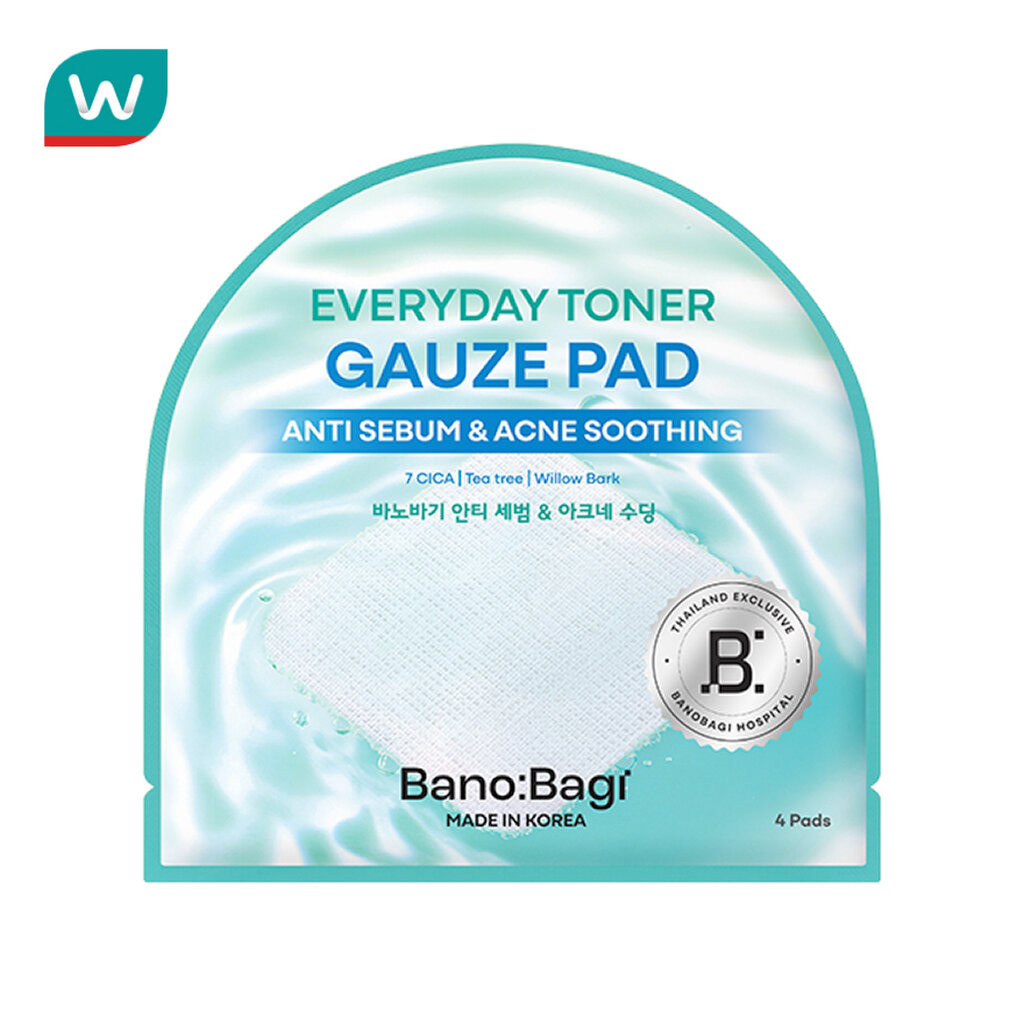Banobagi บาโนบากิ เอวรี่เดย์ โทนเนอร์ ก๊อซ แพด เอนไท ซีบัม แอนด์ แอคเน่ ซูทติ้ง 4 แผ่น