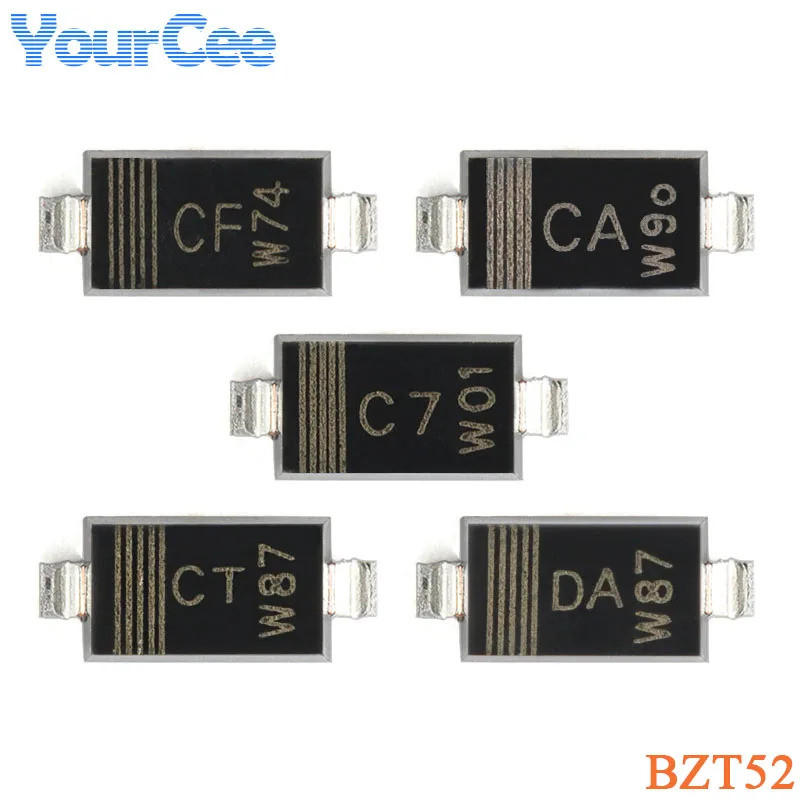 50 ชิ้น BZT52 -C9V1X BZT52-C5V6X BZT52-C4V3J BZT52-C30X BZT52-B3V3X SOD-123X SOD-123X ชิปไดโอดช่องเด