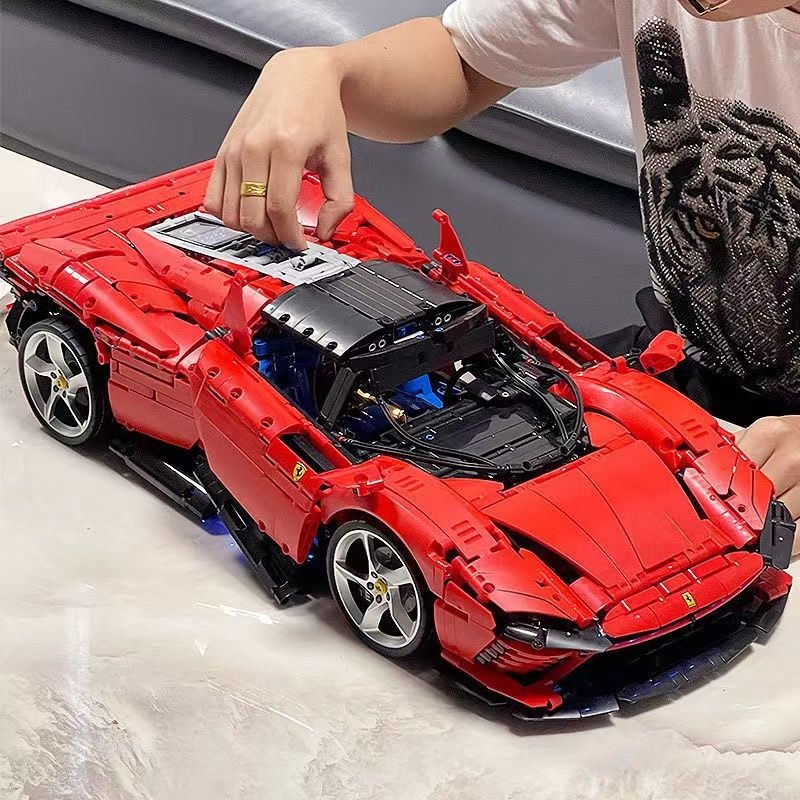 ใช้งานร่วมกับ LEGO 42143 Ferrari SP3 ประกอบอาคารบล็อกรถสปอร์ตเด็กการศึกษารถแข่งของเล่นเด็กรถเข้ากันไ