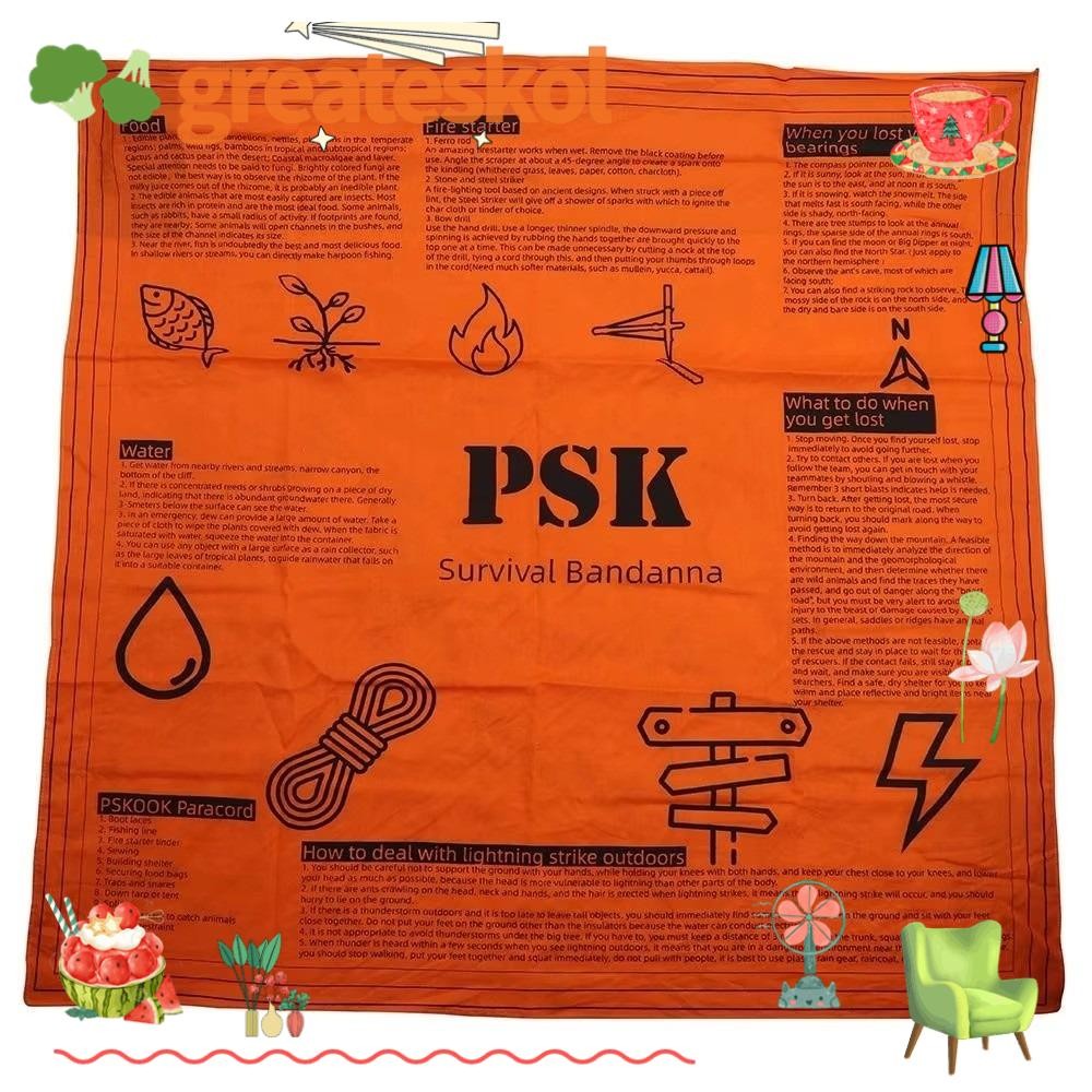 GREATESKOL Camping Bandana, High Vis สีส้มคอผ้าพันคอป้องกัน,ผ้าฝ้าย Breathable EDC เครื่องมือกีฬากลา