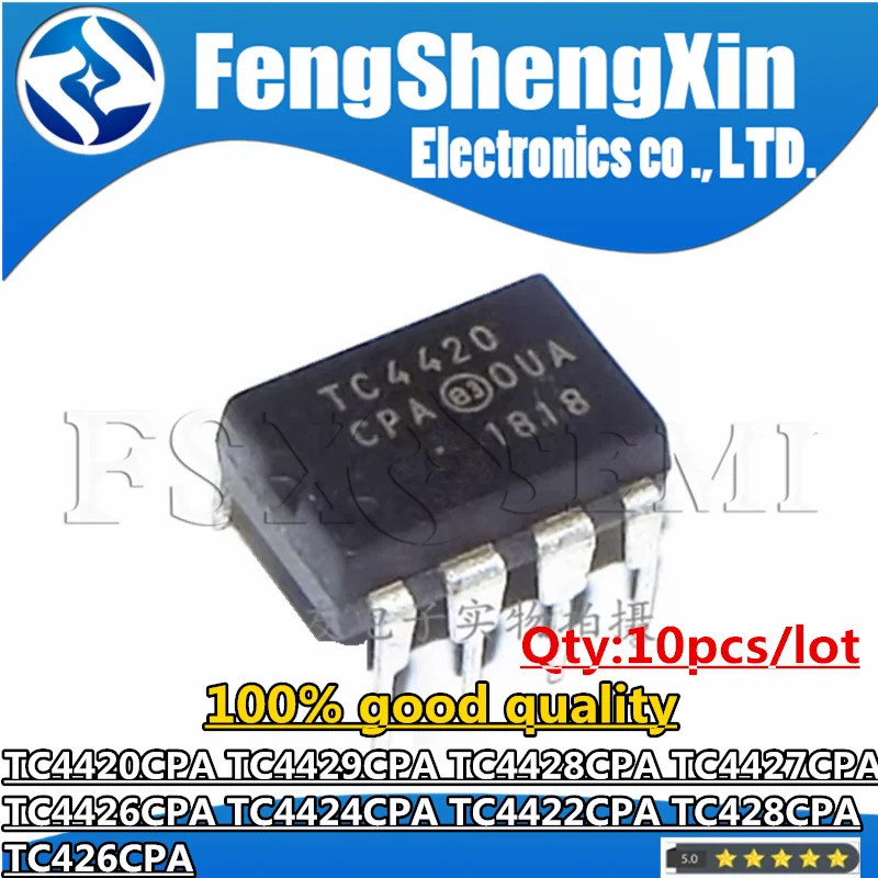 10 ชิ้น TC4420CPA DIP-8 TC4420 TC4420EPA TC4429CPA TC4428CPA TC4422C4427CPA TC4427 TC44426CPA TC4424