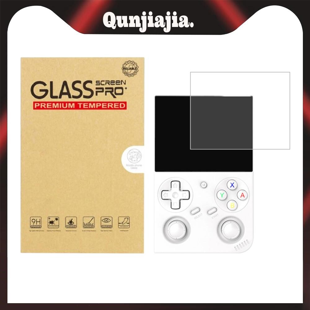 2 ชิ้นกระจกนิรภัยป้องกันรอยขีดข่วนฟิล์มป้องกัน 9H HD ฟิล์มหน้าจอสําหรับ Anbernic RG35XX Pro คอนโซลเก