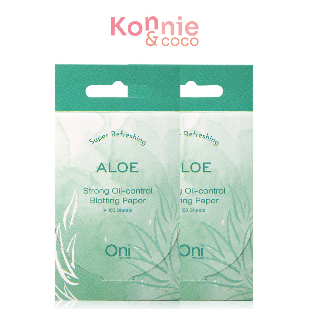Oni Strong Oil Control Blotting Paper [100 Sheets x 2packs] #Aloe Vera กระดาษซับมัน สูตรอโลเวร่า โอนิ.