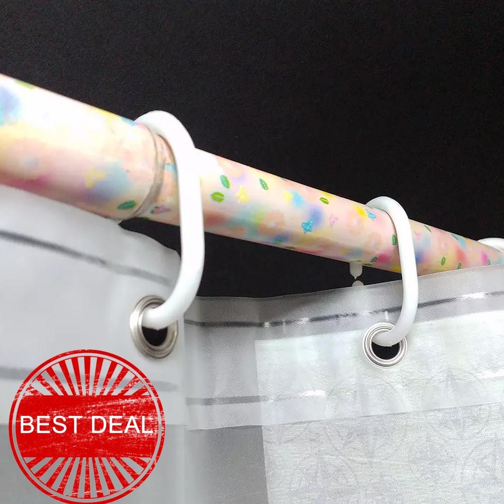 พลาสติกรูปตัว C ผ้าม่านม่านอาบน้ําสีขาว C คลิปซับผ้าม่านห่วงตะขอแขวน T0f8