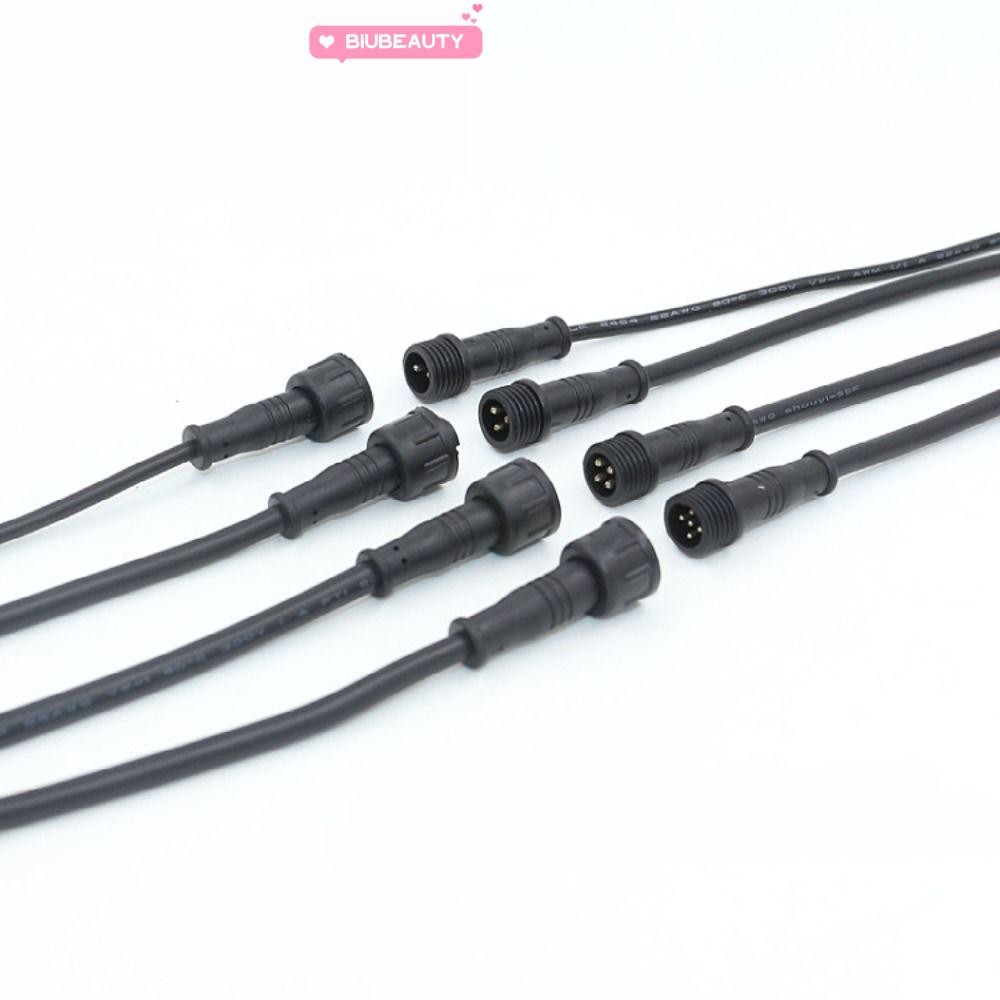BIUBEAUTY 2Pin 3Pin 4Pin แจ็ค, IP67 สายสีดําชายหญิง LED Connector, ไฟ LED 2Pin 3Pin 4Pin 20 ซม.สายกั